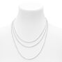 Silver Rhinestone Multi Strand Necklace,