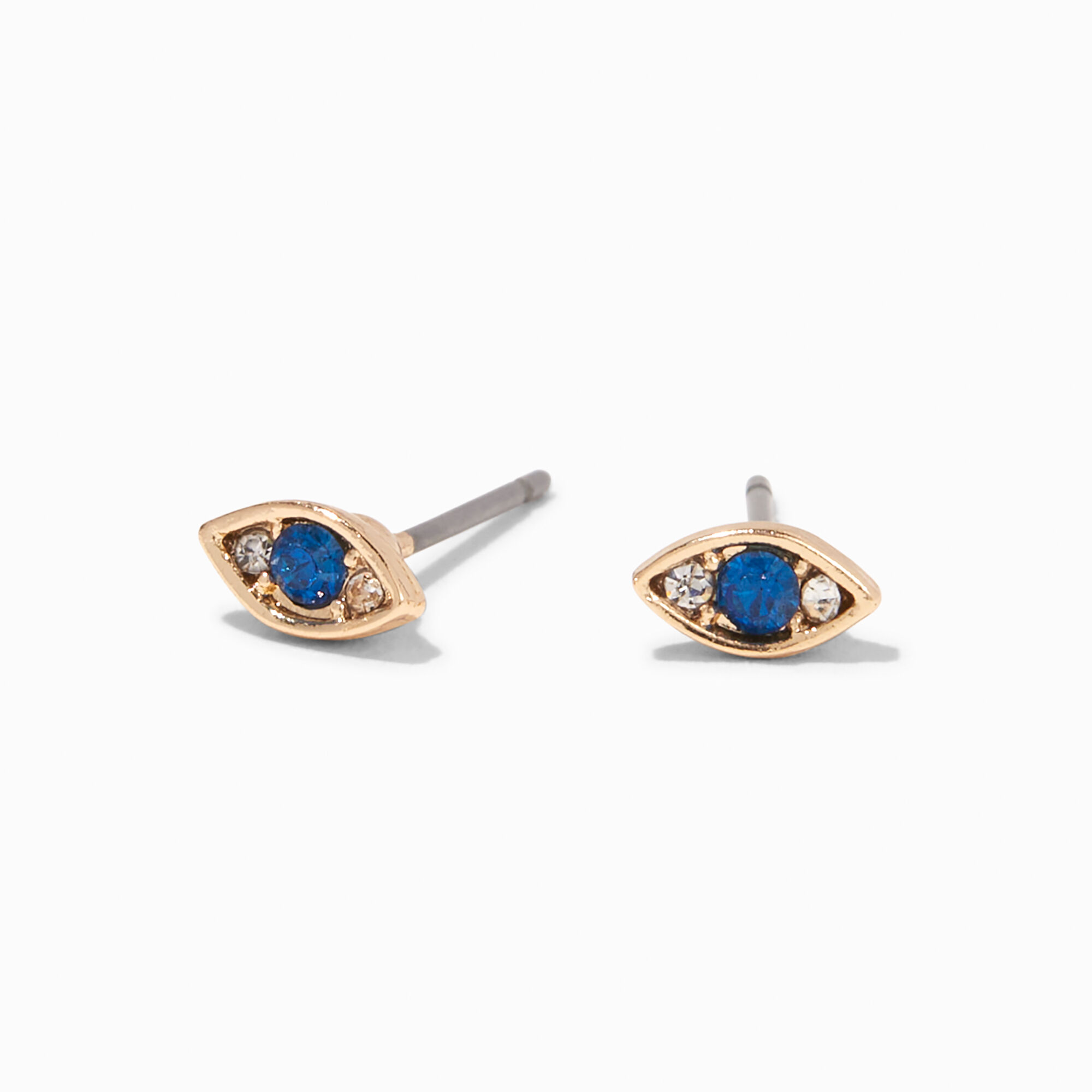 View Claires GoldTone Evil Eye Stud Earrings Blue information