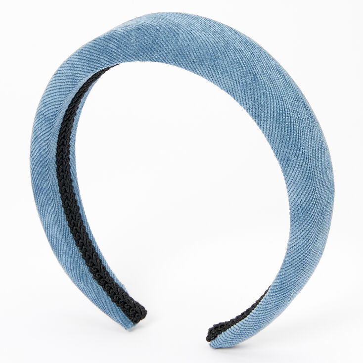 Claire's Serre-tête bouffant façon velours côtelé - Bleu