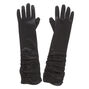 Satin Ruched Gloves - Black,