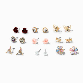 Western Cowgirl Theme Stud Earrings - 9 Pack,