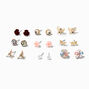 Gold Western Theme Stud Earrings - 9 Pack,