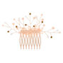 Rose Gold Frosted Flower Hair Comb - Pink,