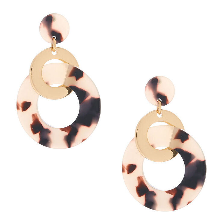 Claire's Pendantes avec anneau à motif écaille de tortue 5 cm couleur doré