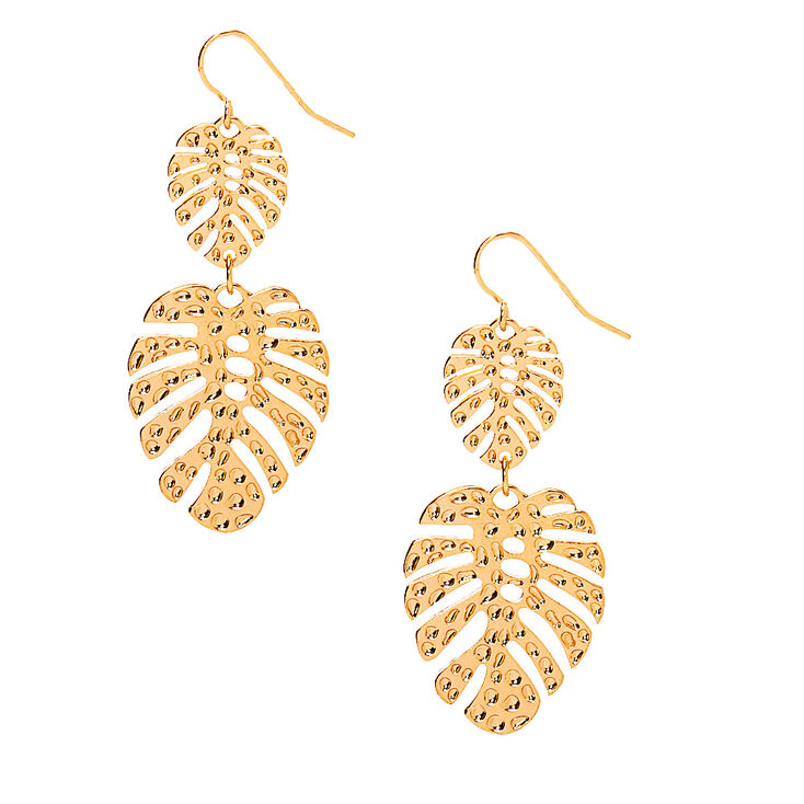 Claire's Pendantes feuille de palmier 5 cm couleur dorée