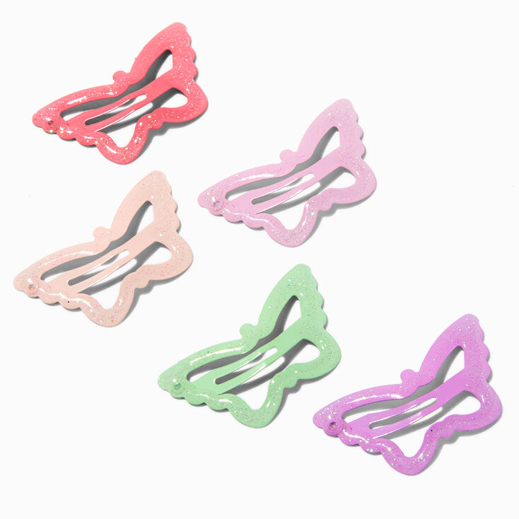 Claire's Barrettes clic clac papillon pastel Claire's Club - Lot de 5