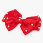 Claire&#39;s Club Red Velvet Pearl Hair Bow Clip,