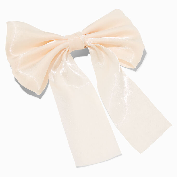 Ivory Sheer Bow Hair Clip,