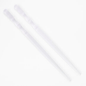 Frosted White Hair Sticks - 2 Pack,