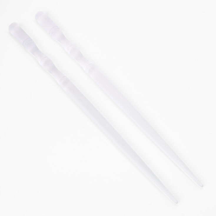 Frosted White Hair Sticks - 2 Pack,