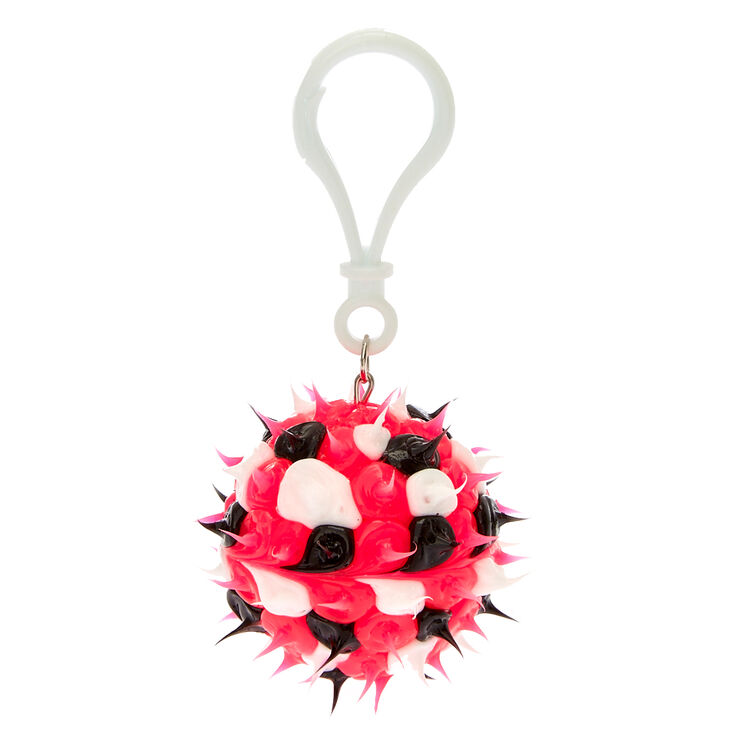 Hot Pink, Black and White Rave Ball Berry Flavored Lip Balm,