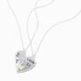 Best Friends Big Sis &amp; Little Sis Butterfly Split Heart Pendant Necklaces - 2 Pack,