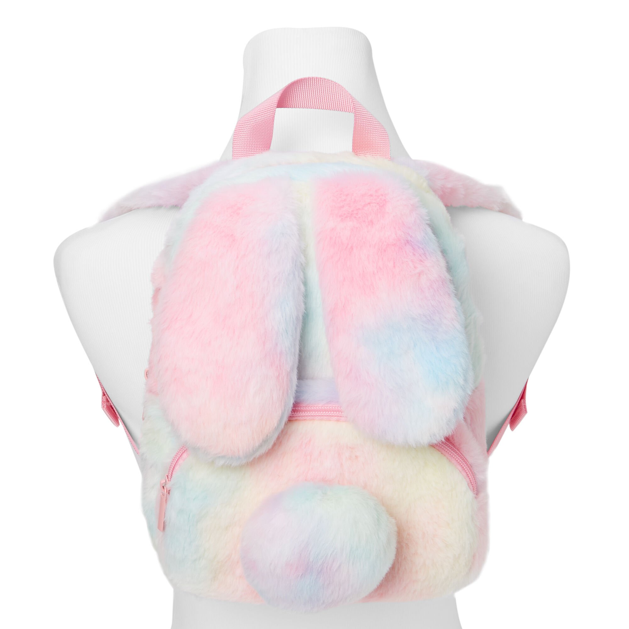 Claire's Club Pastel Tie Dye Bunny Furry Mini Backpack,