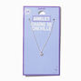 Silver-tone Cubic Zirconia Dainty Flower Chain Anklet,