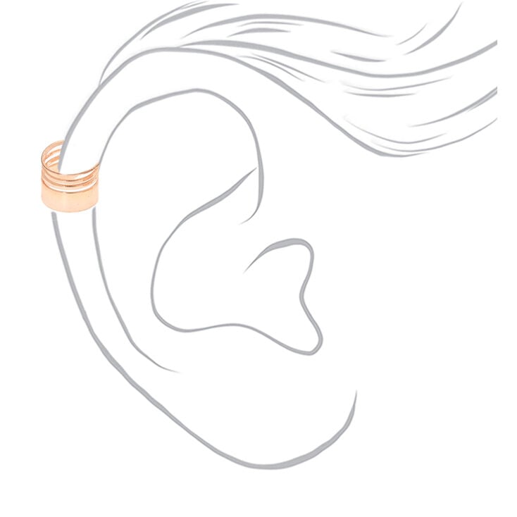 Rose Gold Wire Ear Cuffs - 3 Pack,