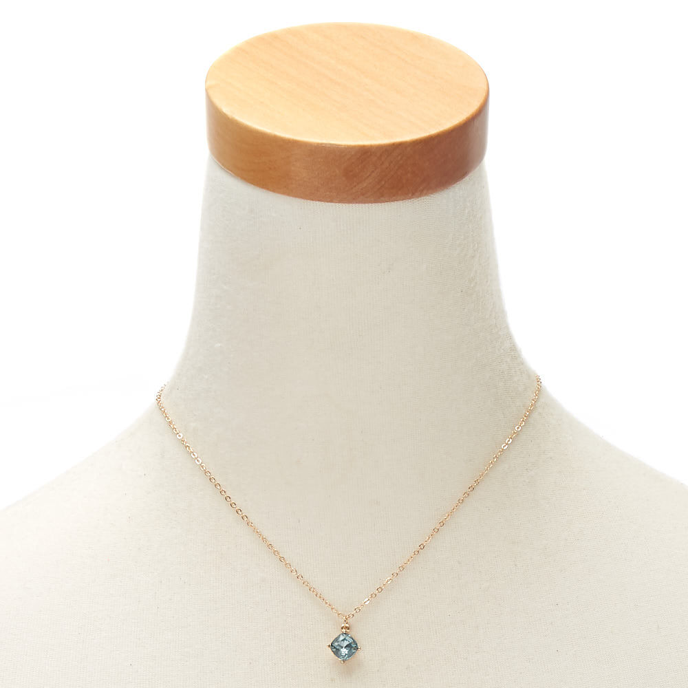 March Birthstone Pendant Necklace - Aquamarine,