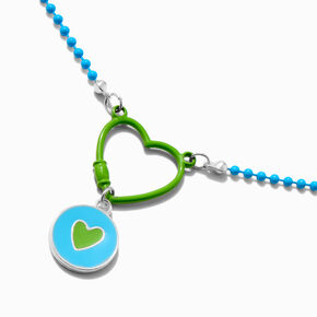 Green Heart Charm Pendant Necklace,