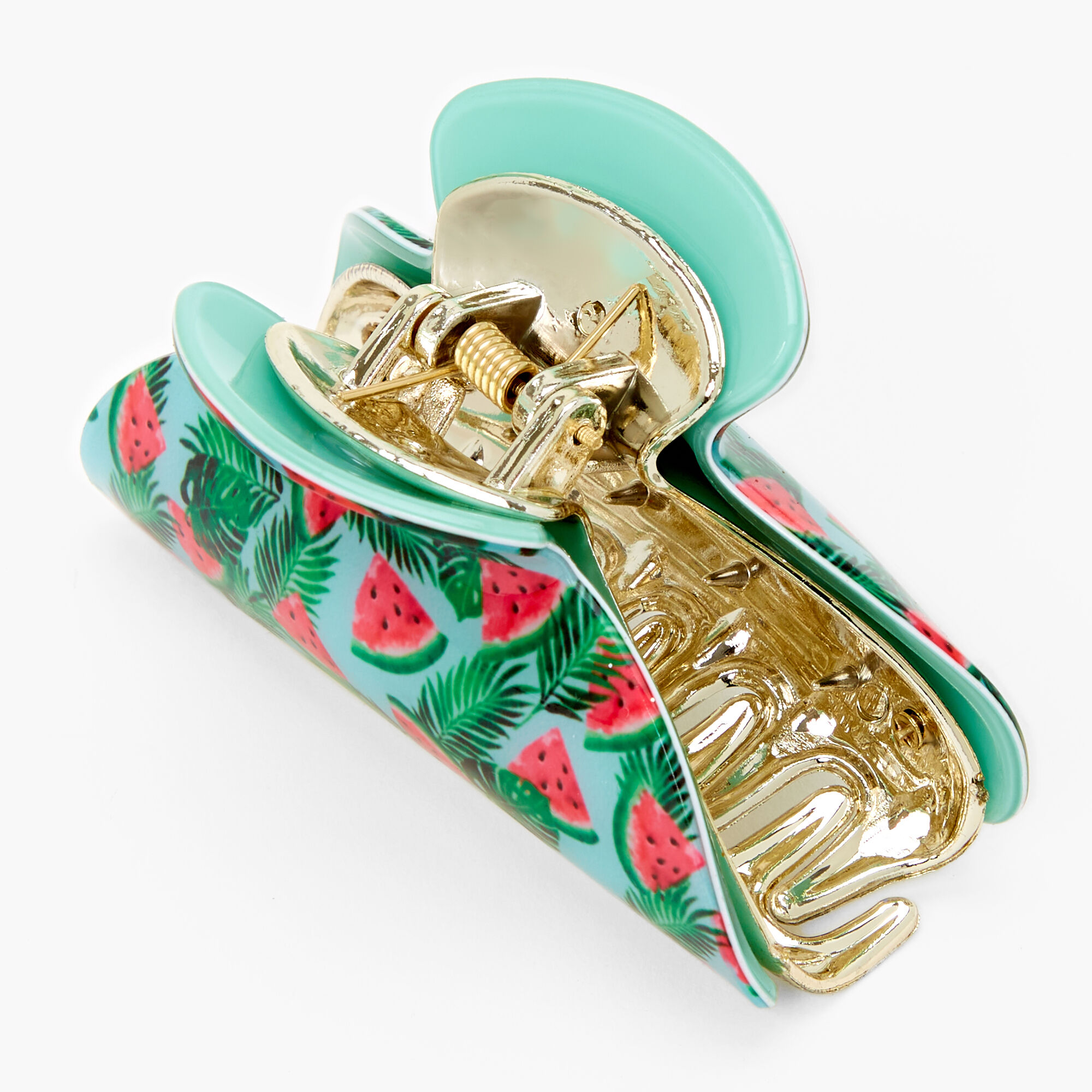 Medium Watermelon Palm Leaf Hair Claw,