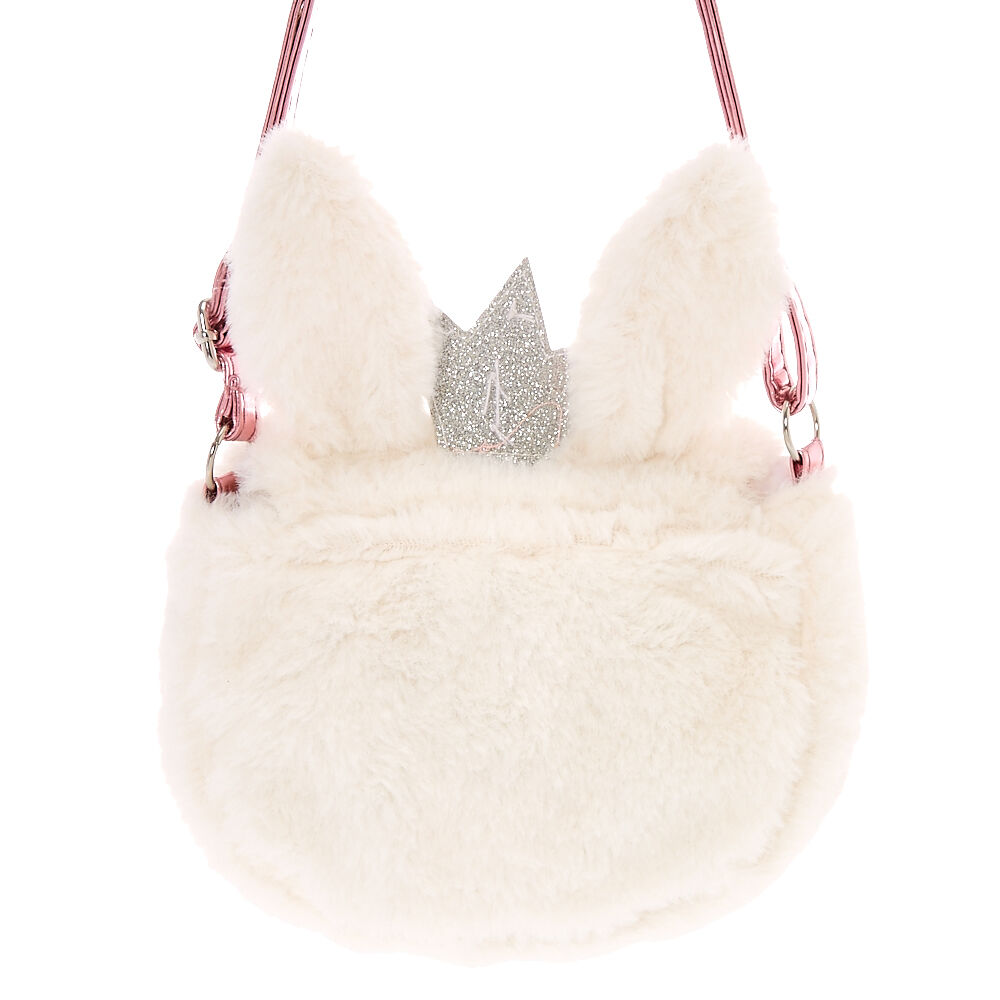 Claire's Club Claire the Bunny Soft Crossbody Bag - White,