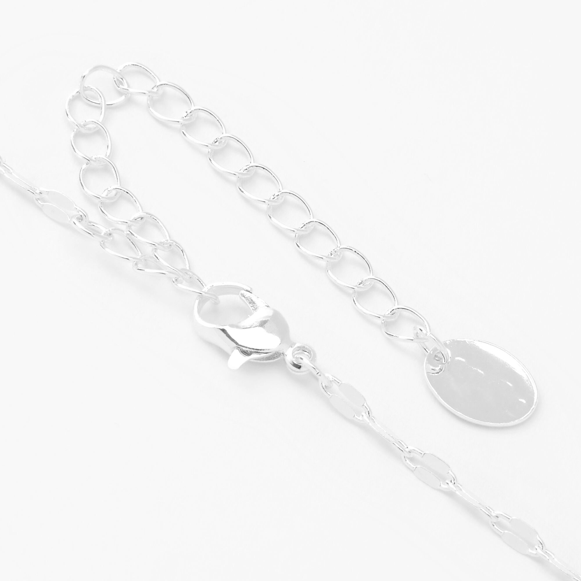 Silver Moon Tarot Rectangle Pendant Necklace,