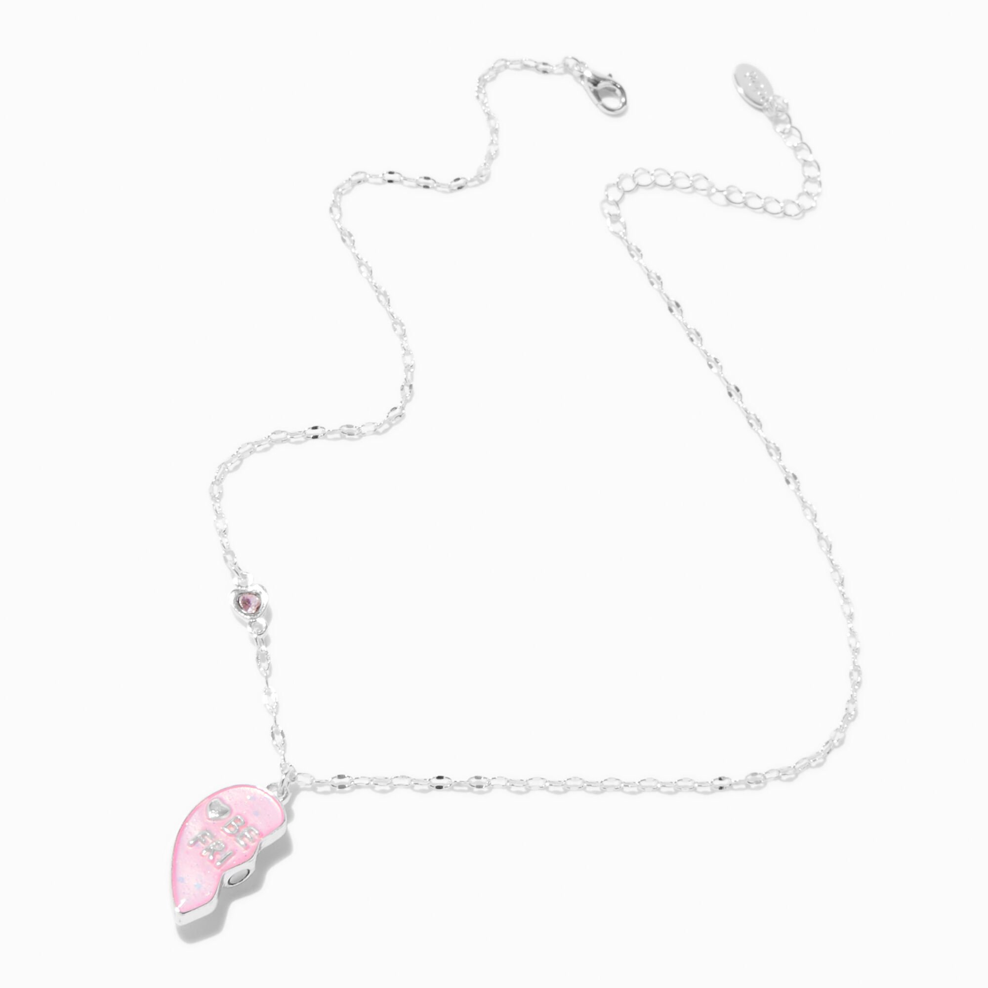 Best Friends UV Color-Changing Split Heart Pendant Necklaces - 2 Pack,