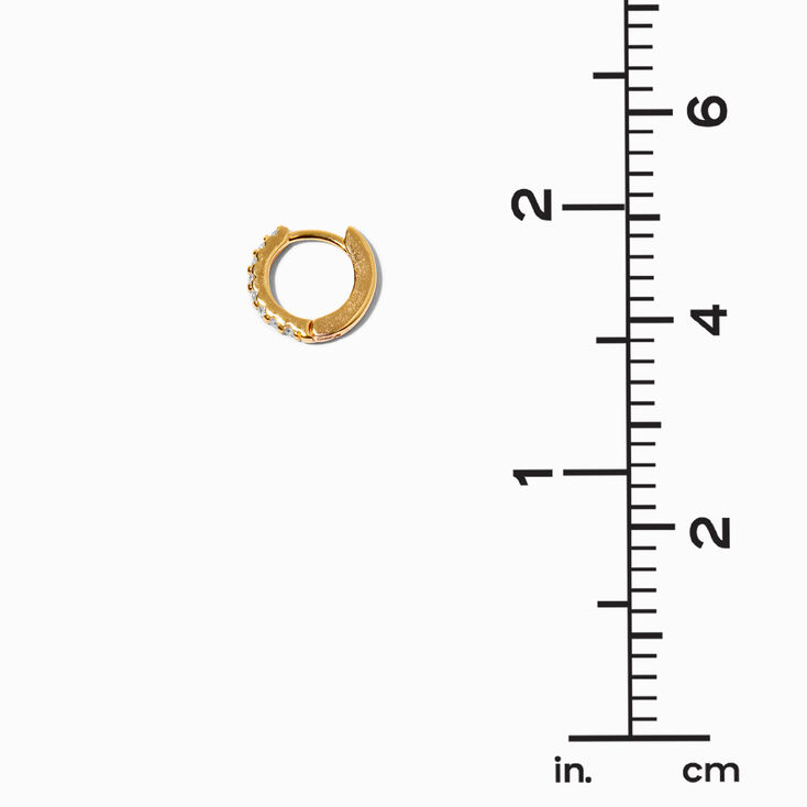 C LUXE by Claire&#39;s 18kt Gold Plated Pav&eacute; 8mm Cubic Zirconia Clicker Hoop Earrings,