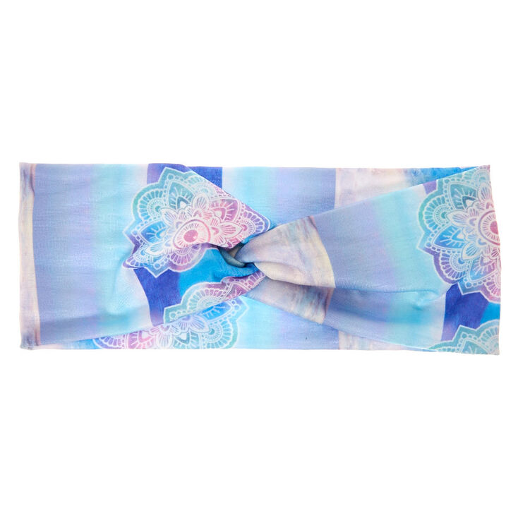 Watercolor Mandala Wide Jersey Headwrap,