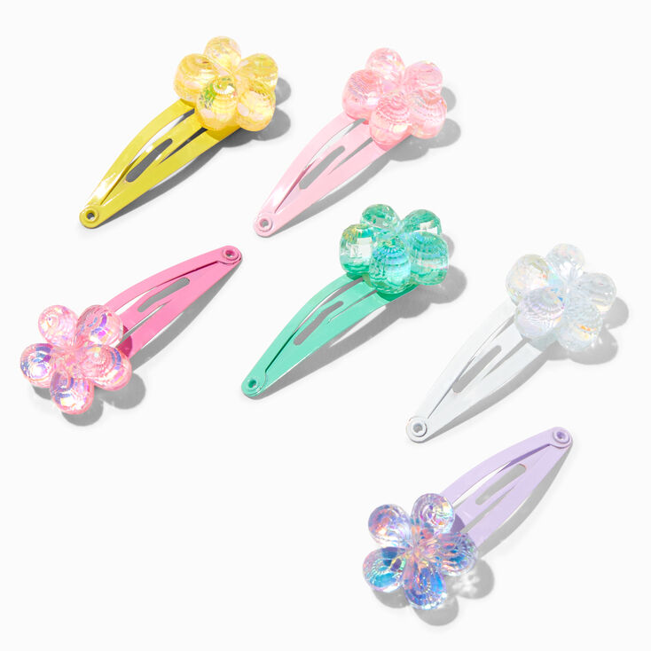 Barrettes clic clac &agrave; fleurs en sequins pastel Claire&#39;s&nbsp;Club - Lot de 6,