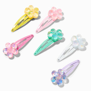 Claire&#39;s Club Pastel Sequin Flower Snap Hair Clips - 6 Pack,