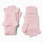 Claire&#39;s Club Pink Bear Convertible Gloves,