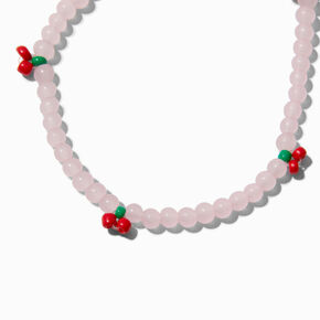 Cherry Beaded Choker Necklace,
