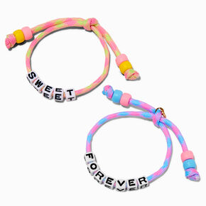 T H E M E x Claire&#39;s &#39;&#39;Sweet&#39;&#39; &amp; &#39;&#39;Forever&#39;&#39; Glow in the Dark Adjustable Bracelets - 2 Pack,