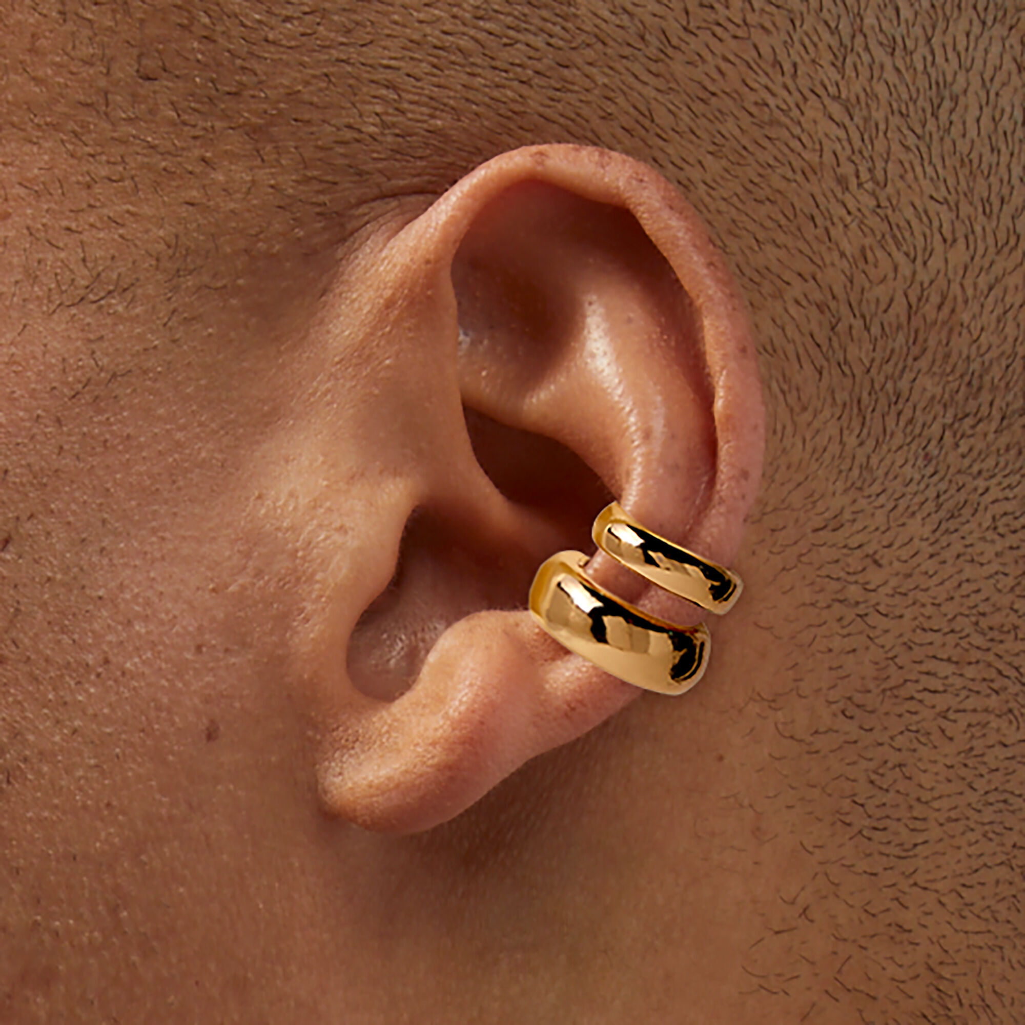 Gold-tone Double Thick Ear Cuff