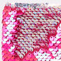Porte-monnaie &agrave; zip holographique en sequins r&eacute;versibles - Rose,