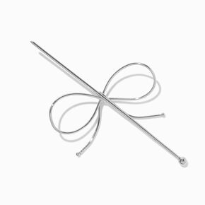 Silver-tone Bow Hair Pin,