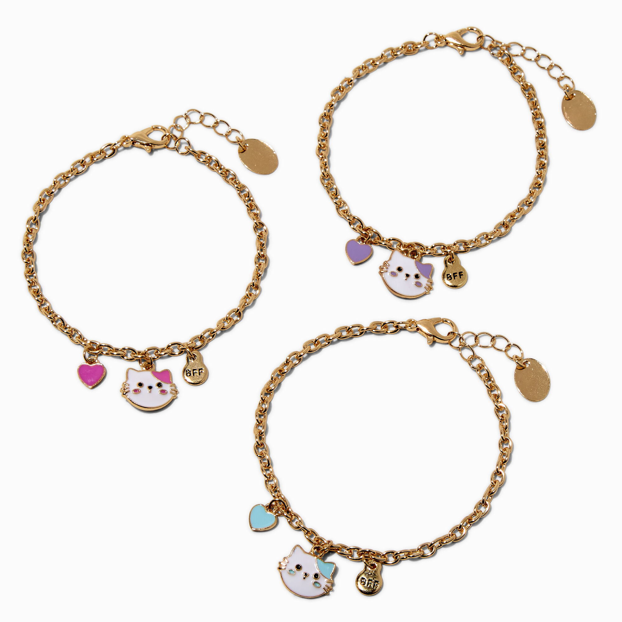 Best Friends Cat Charm Bracelets - 3 Pack,