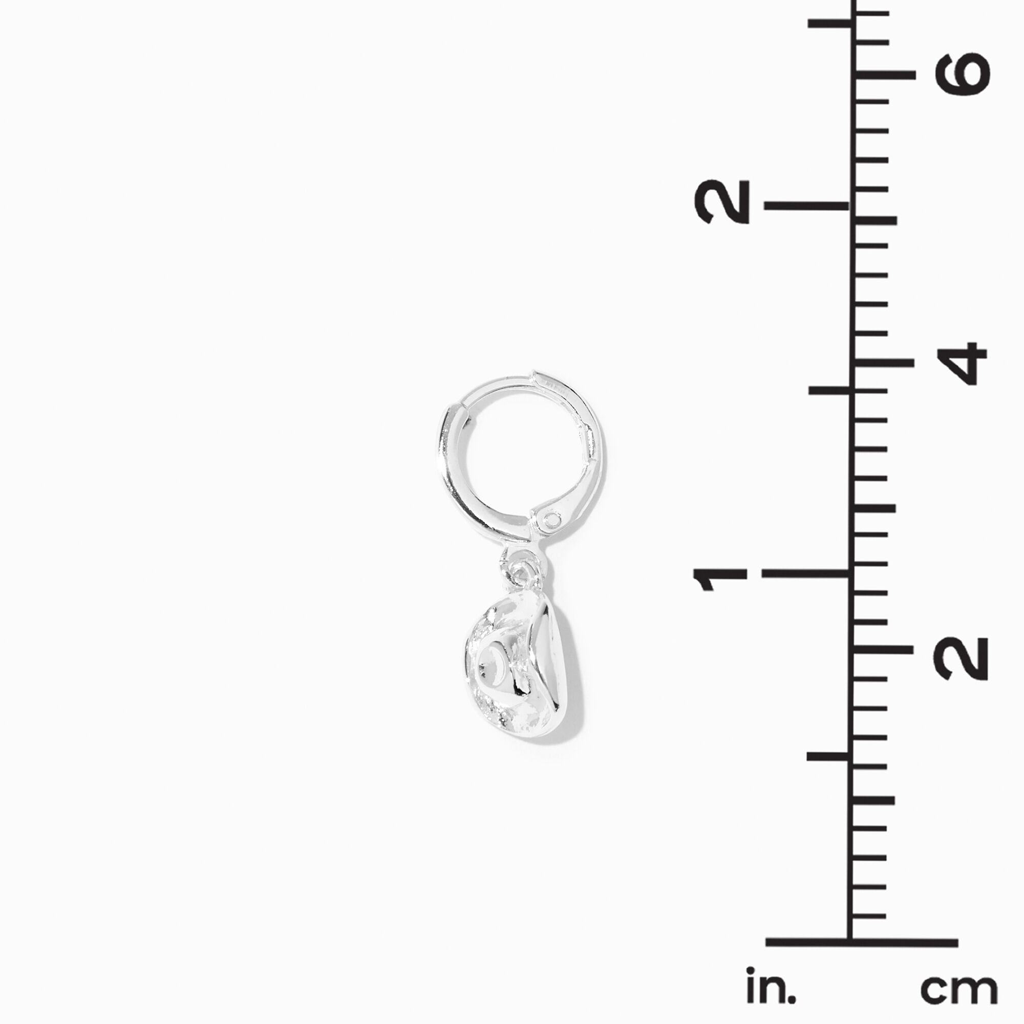 Silver 15MM Cowboy Hat Huggie Hoop Earrings,