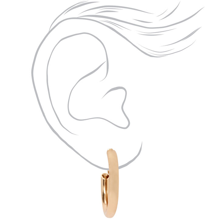 Gold 30MM Tube Clip-On Hoop Earrings,