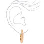 Gold-tone 30MM Tube Clip On Hoop Earrings,