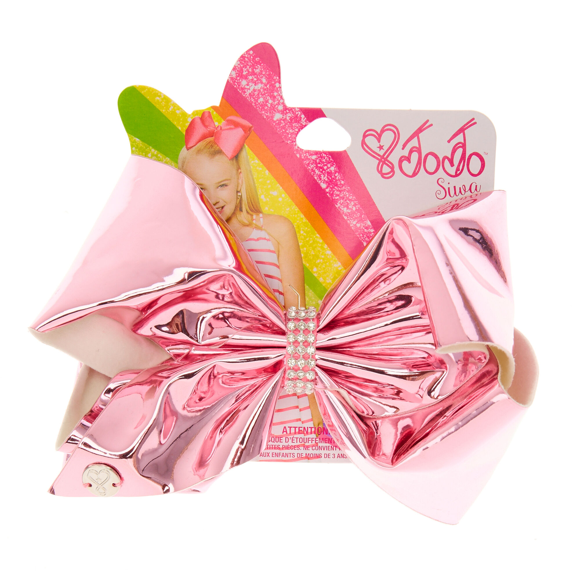 JoJo Siwa Large Pink Holographic Hair Bow | Claire's