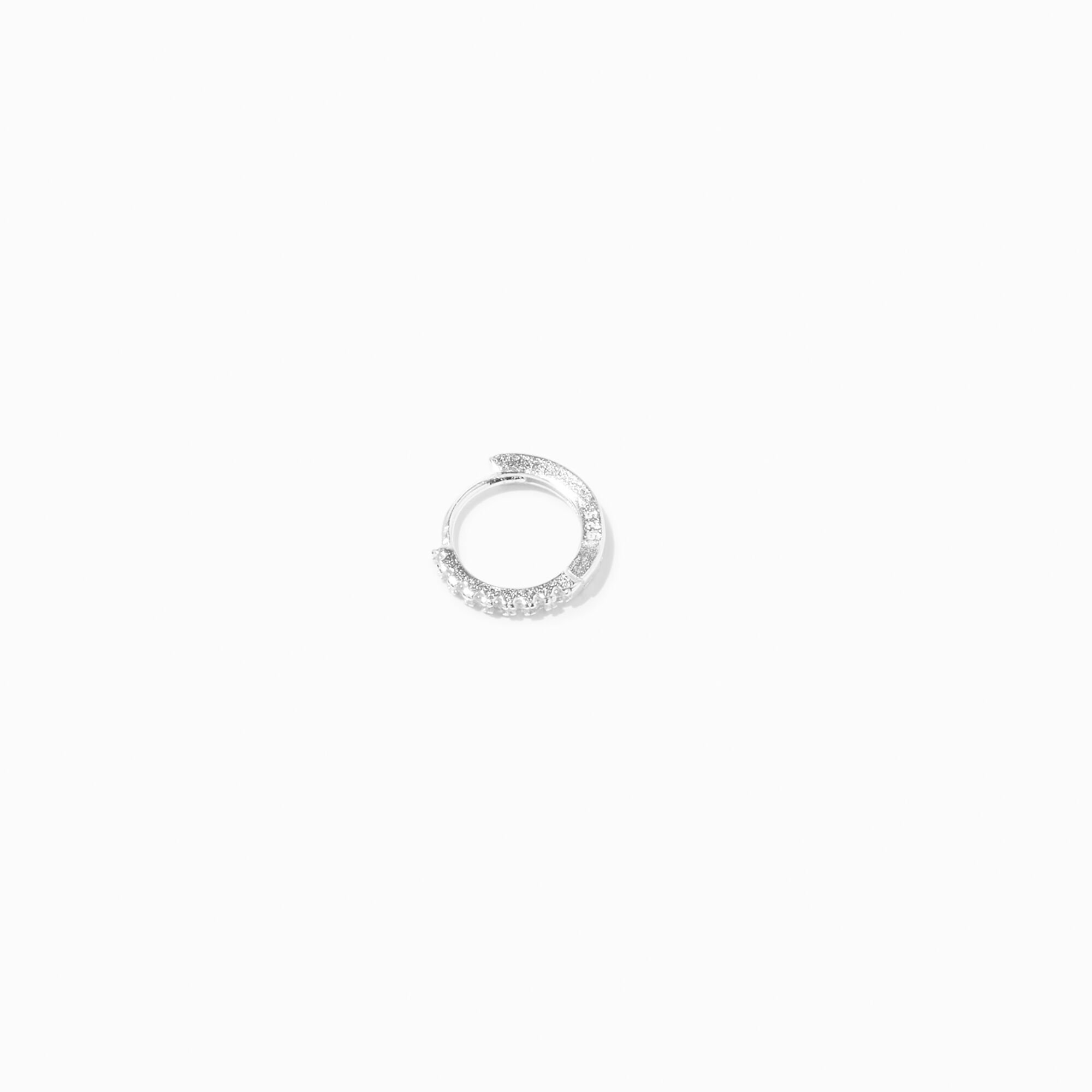Sterling Silver 20G Cartilage Crystal Hoop Earring Claire s