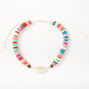 Rainbow Disc Cowrie Shell Adjustable Bracelet,