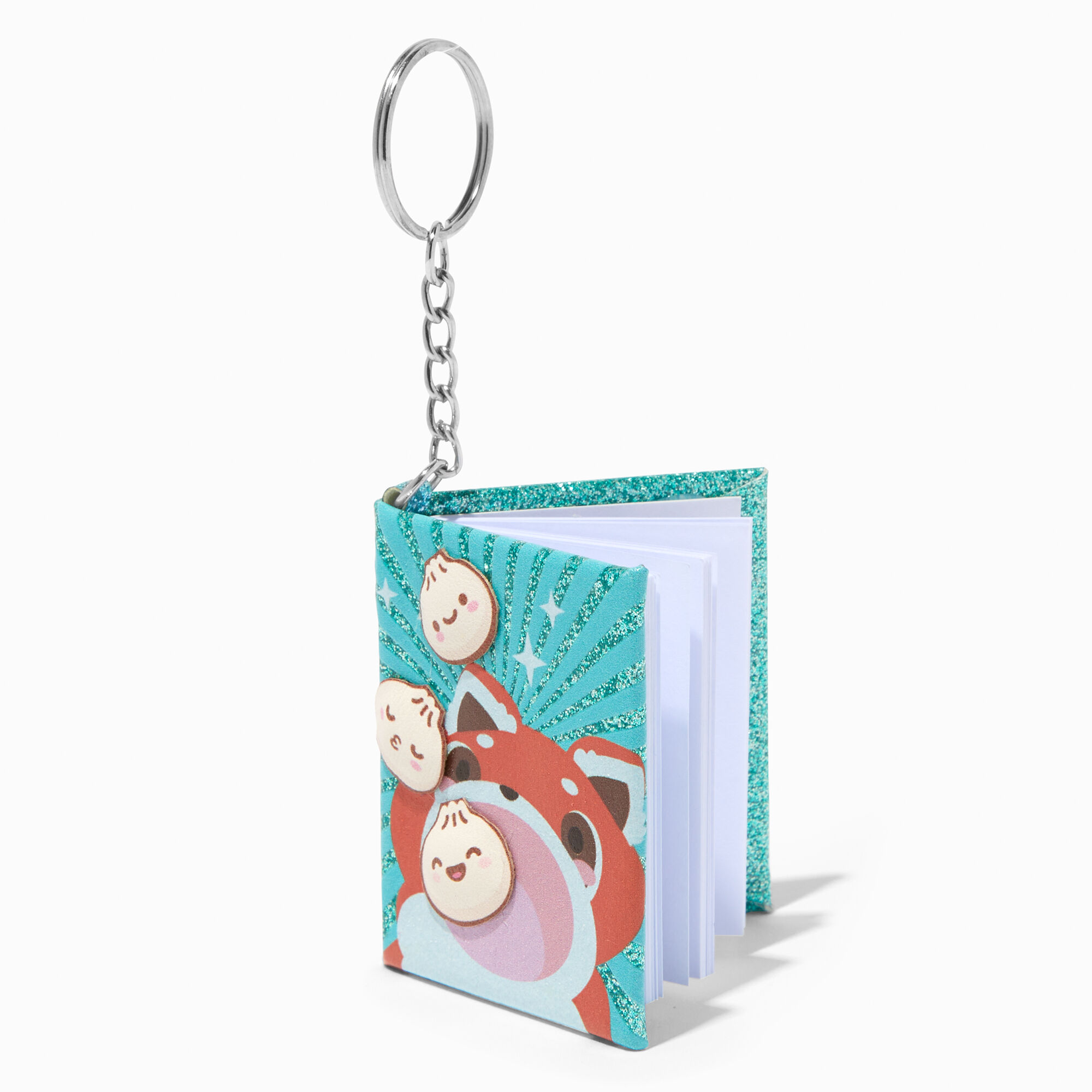 View Claires Panda Mini Glitter Diary Keychain Red information