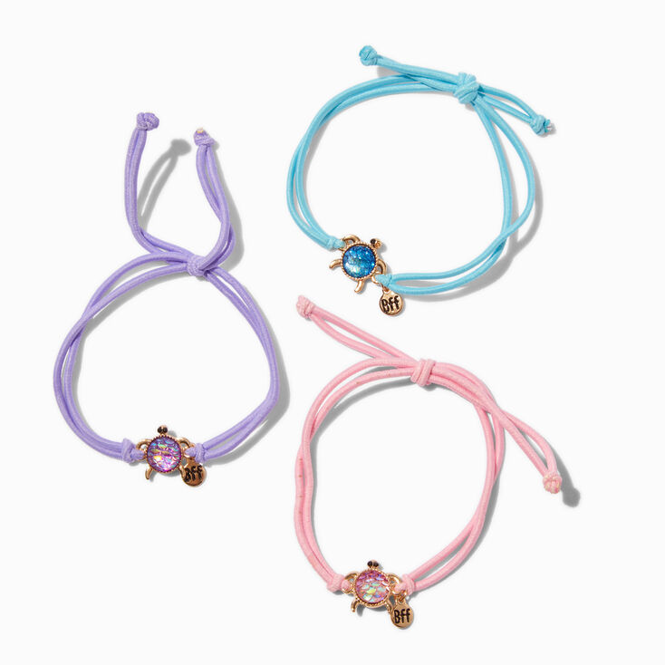 Best Friends Pastel Turtle Adjustable Bracelets - 3 Pack,