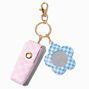 Porte-cl&eacute;s &eacute;tui pour rouge &agrave; l&egrave;vres rose et bleu,