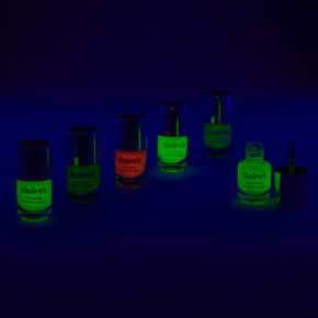 Glitter Glow in the Dark Mini Nail Polish - 6 Pack,