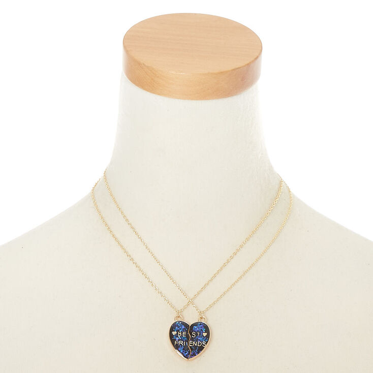Best Friends Heart Pendant Necklaces - Purple, 2 Pack,