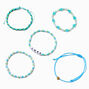 Turquoise Love Beaded Stretch Bracelet Set - 5 Pack,