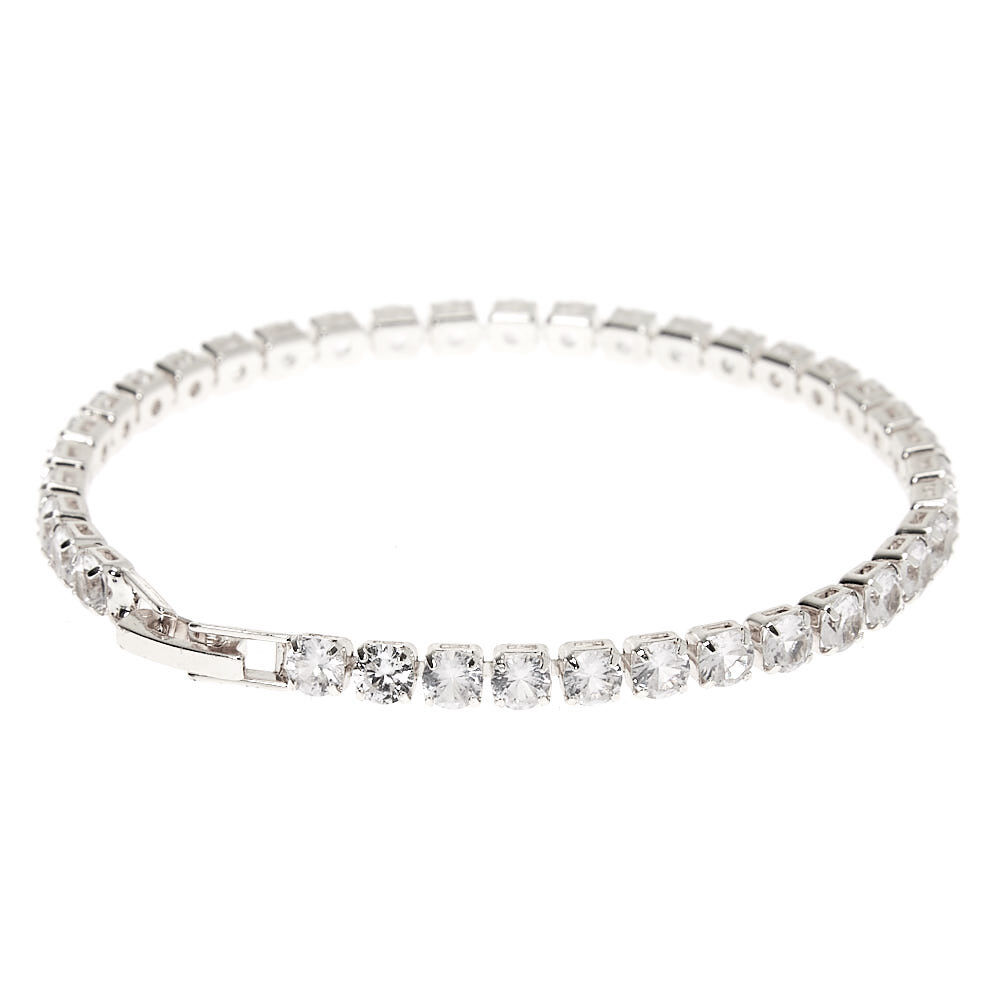 Silver Cubic Zirconia Tennis Bracelet,