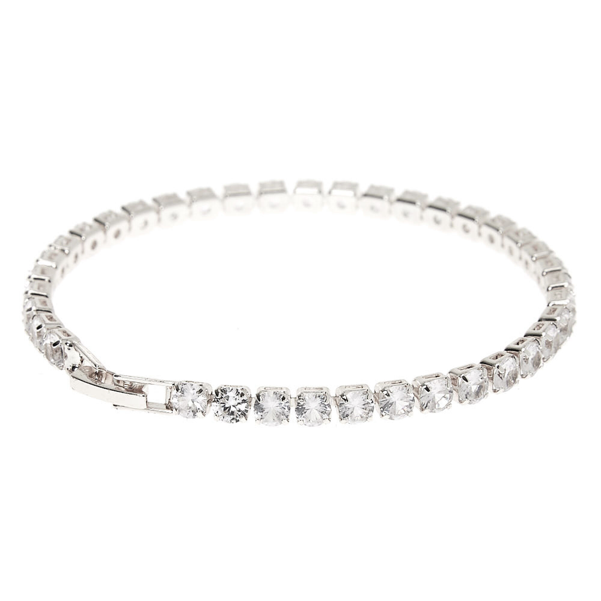 Silver Cubic Zirconia Tennis Bracelet | Claire's US